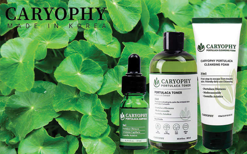 Bộ 3 sản phẩm trị mụn Caryophy Portulaca</a> có chứa chiết xuất rau má