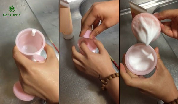 Cách dùng cốc tạo bọt sữa rửa mặt