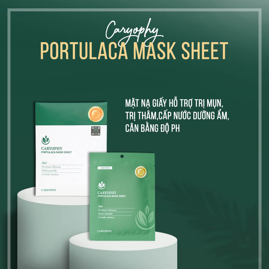Mặt nạ trị mụn Caryophy Portulaca Mask Sheet 3in1