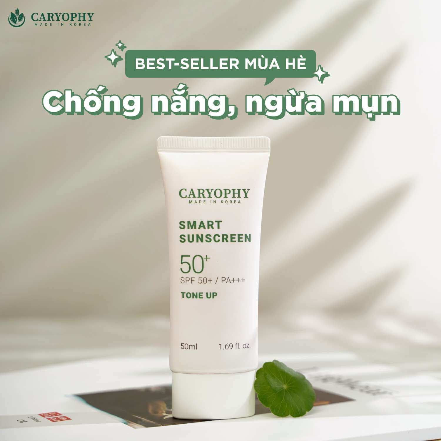  Caryophy Smart Sunscreen Tone Up chiết xuất từ rau má